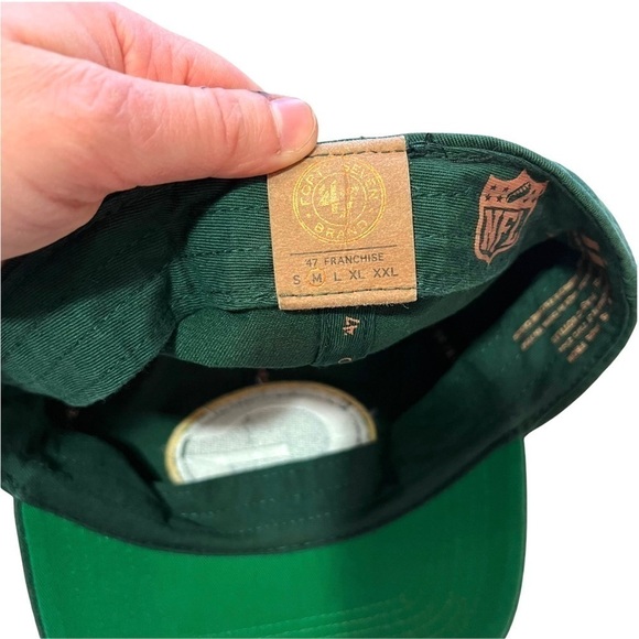 47 Green Bay Packers Logo NFL Green Cotton Sustainable Baseball Hat Cap Size M - Picture 14 of 16
